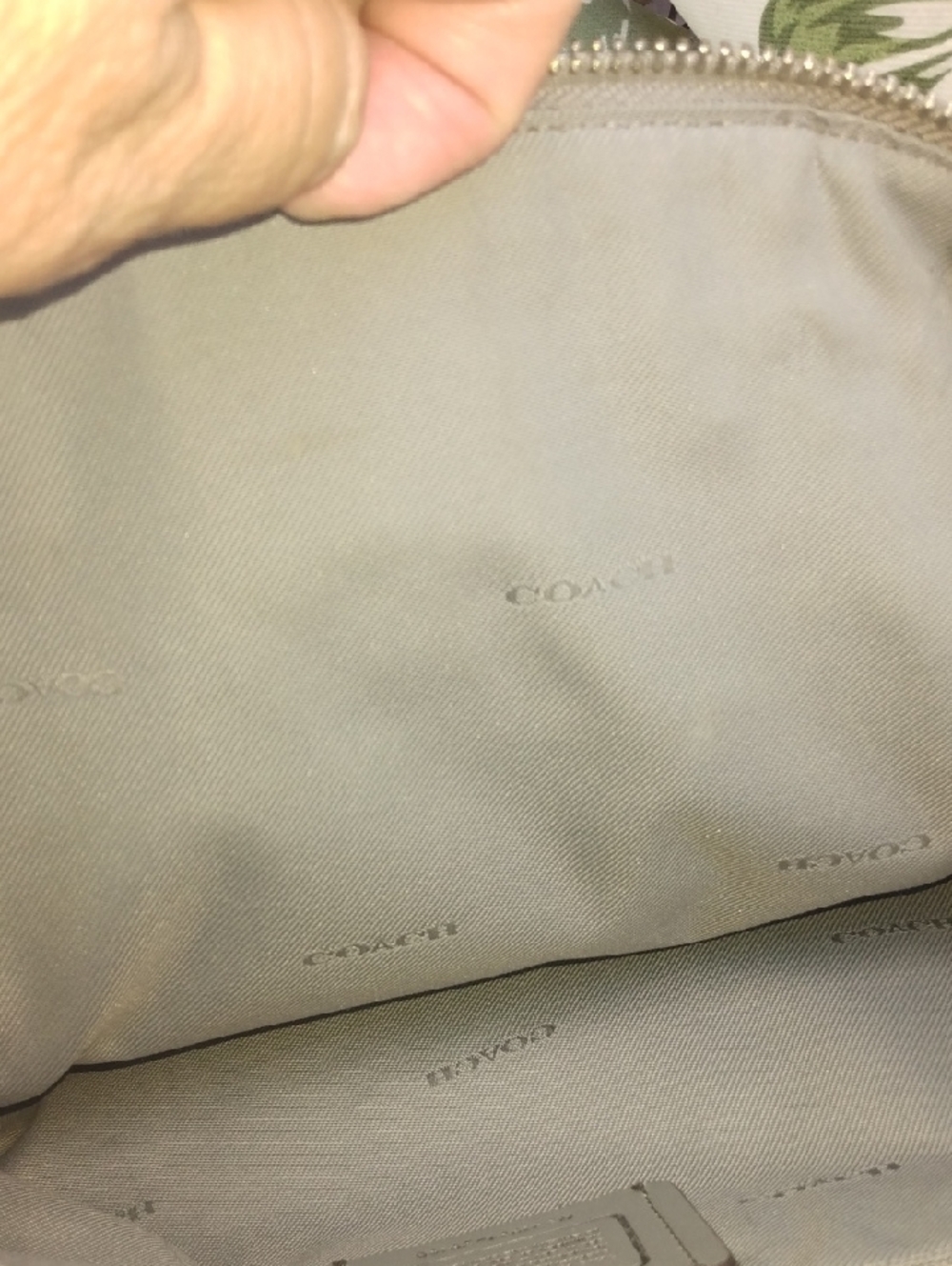 Coach Taupe Gray Leather & Suede Tote with Gunmetal Hardware: Leather Normal Use - Picture 7 of 10